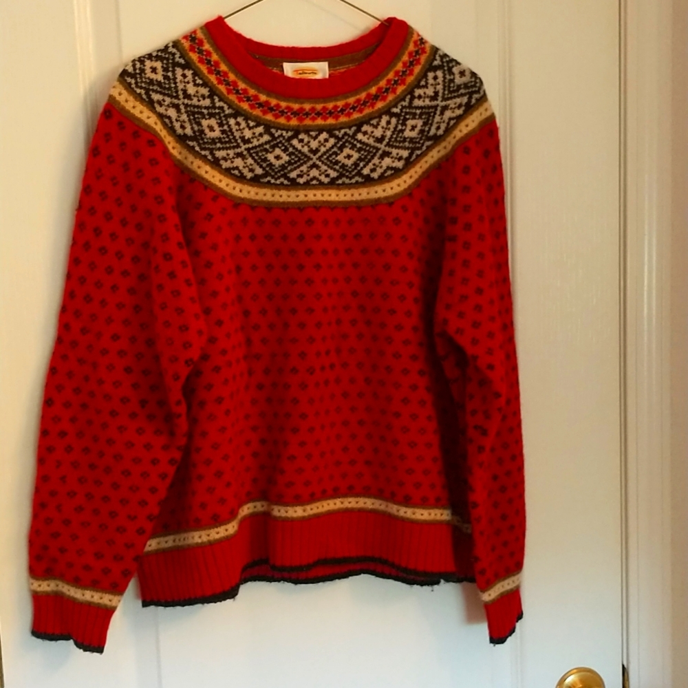 TALBOTS Fair Isle 100% Wool Sweater Vtg. Sz L